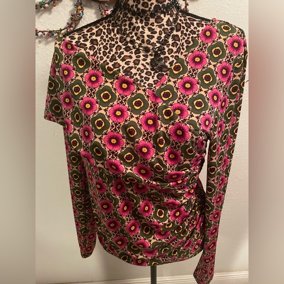 INC International Concepts Tops - Y2K INC International Concepts Floral Long Sleeve Top Asymmetrical
